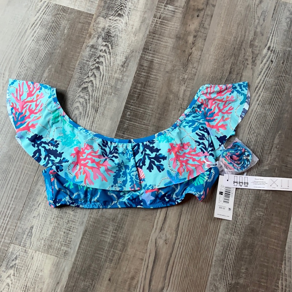 Super Fun Vera Bradley Ruffle Bikini Top NWT